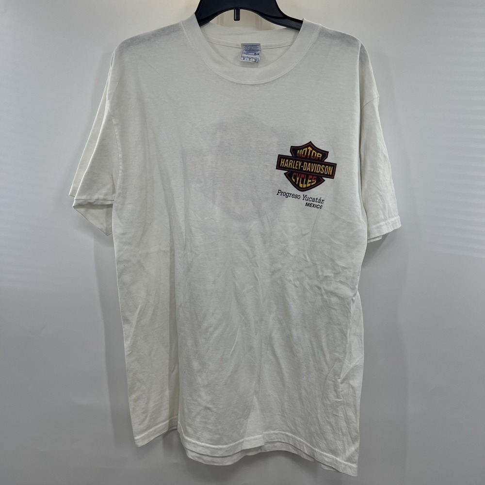 Harley Davidson Mexico T Shirt Mens Large Motorcycles Biker Progreso Yucatan EUC